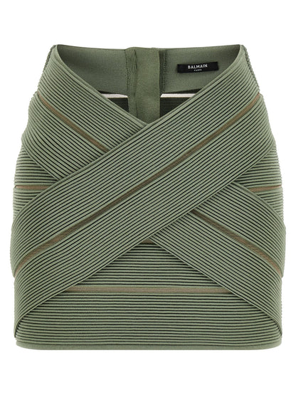 Balmain V-shaped Waist Skirt