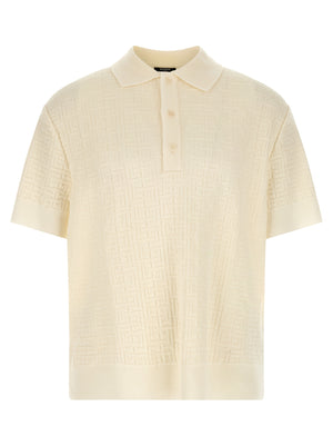 Balmain Monogram Jacquard Polo Shirt