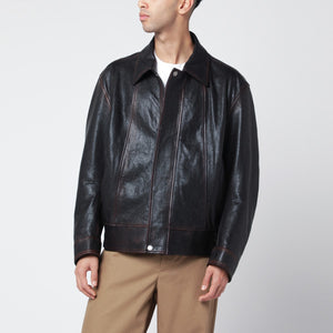 Golden Goose Burgundy bomber jacket in nappa leather