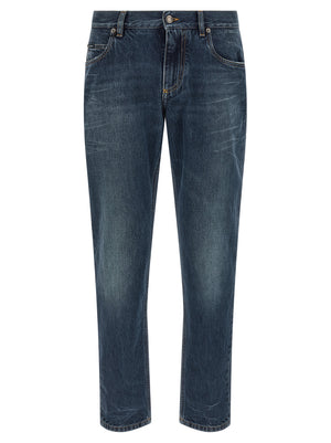 Dolce & Gabbana Logo Embroidery Jeans
