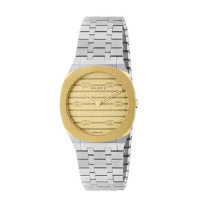 Gucci 25h 18ct Yellow Gold Plated Ladies Watch