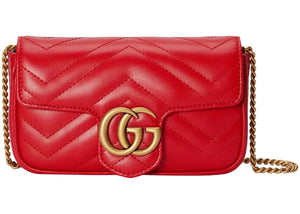 Gucci Marmont Matelasse Leather Super Mini Bag Red