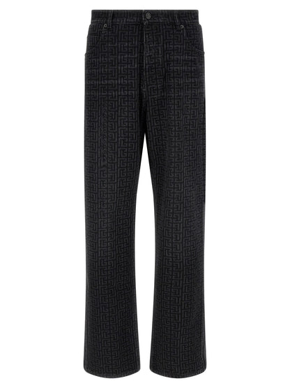 Balmain Monogram Pattern Jeans