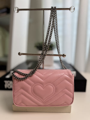 Gucci Marmont Matelasse Leather Super Mini Bag Pink