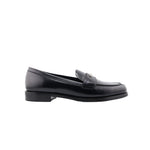 Black Prada loafer shoe on a white background