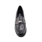 Black loafer shoe on a white background