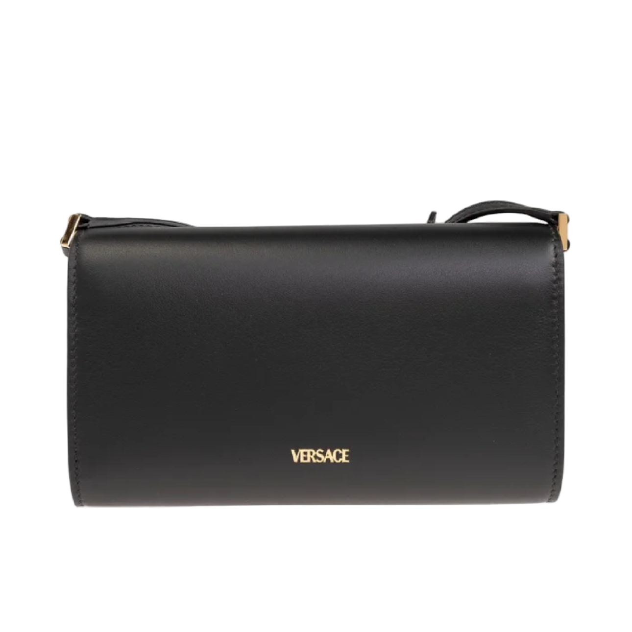 Black Versace handbag on a white background