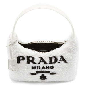 Prada Re-Edition 2000 Hobo Terry Cloth Mini Bag White