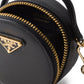 Prada Saffiano Leather Mini Pouch Crossbody Bag Black