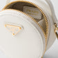 Prada Saffiano Leather Mini Pouch Crossbody Bag White