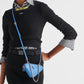 Prada Saffiano Leather Mini Pouch Triangle Bag Blue