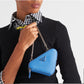 Prada Saffiano Leather Mini Pouch Triangle Bag Blue