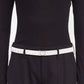 Prada Women Triangle Logo Elastic Belt Slim White