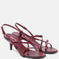 Miu Miu Slingback Kitty Heel Patent Leather Sandals Burgundy