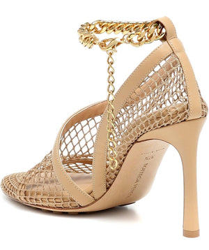 Bottega Veneta Women's Embellished Caged Pumps Beige