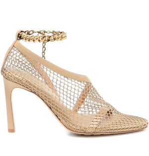 Bottega Veneta Women's Embellished Caged Pumps Beige