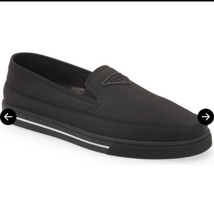 Prada Cannes Slip-On Canvas Sneakers Black