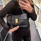 Prada Soft Sound Medium Leather Shoulder Bag Black