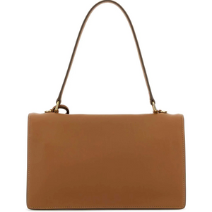 Prada Soft Sound Medium Leather Shoulder Bag Caramel