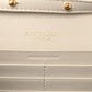 YSL Cassandre Chain Wallet Lizard Embossed Leather Cream Soft