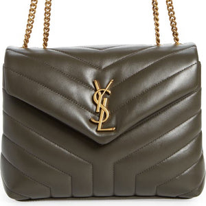 YSL Lou Lou Small Chain Leather Shoulder Bag Light Musk