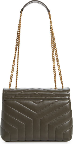 YSL Lou Lou Small Chain Leather Shoulder Bag Light Musk
