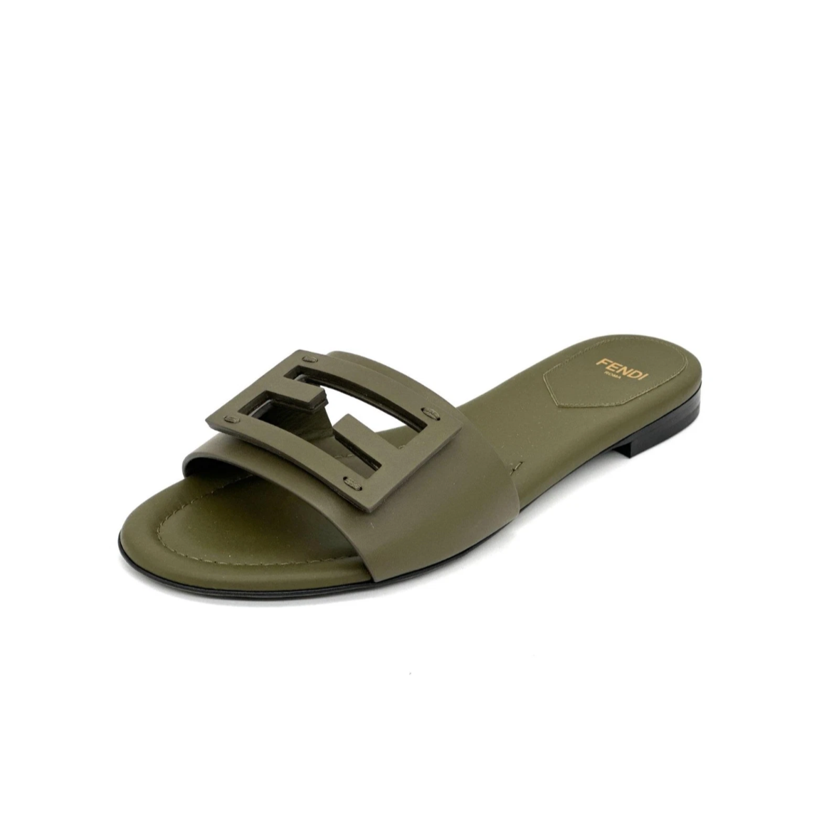 Green sandal on a white background