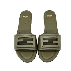 Fendi Women's Baguette Vitello Leather Sandal Militare
