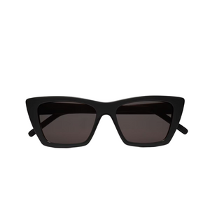 Black YSL Mica sunglasses displayed with 'Saint Laurent' branding.