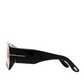 Black sunglasses on a white background 