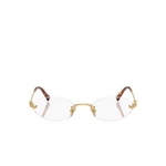 Miu Miu eyeglasses on a white background
