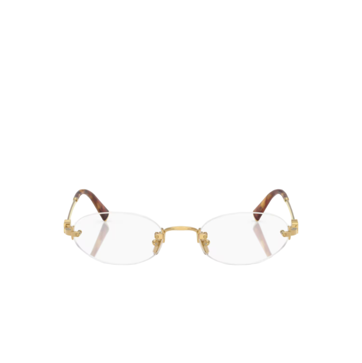 Miu Miu eyeglasses on a white background
