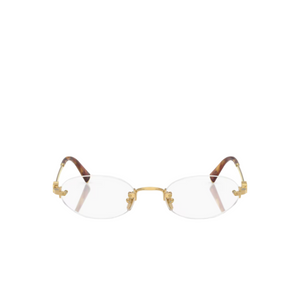 Miu Miu eyeglasses on a white background

