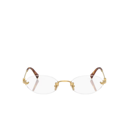 Miu Miu eyeglasses on a white background
