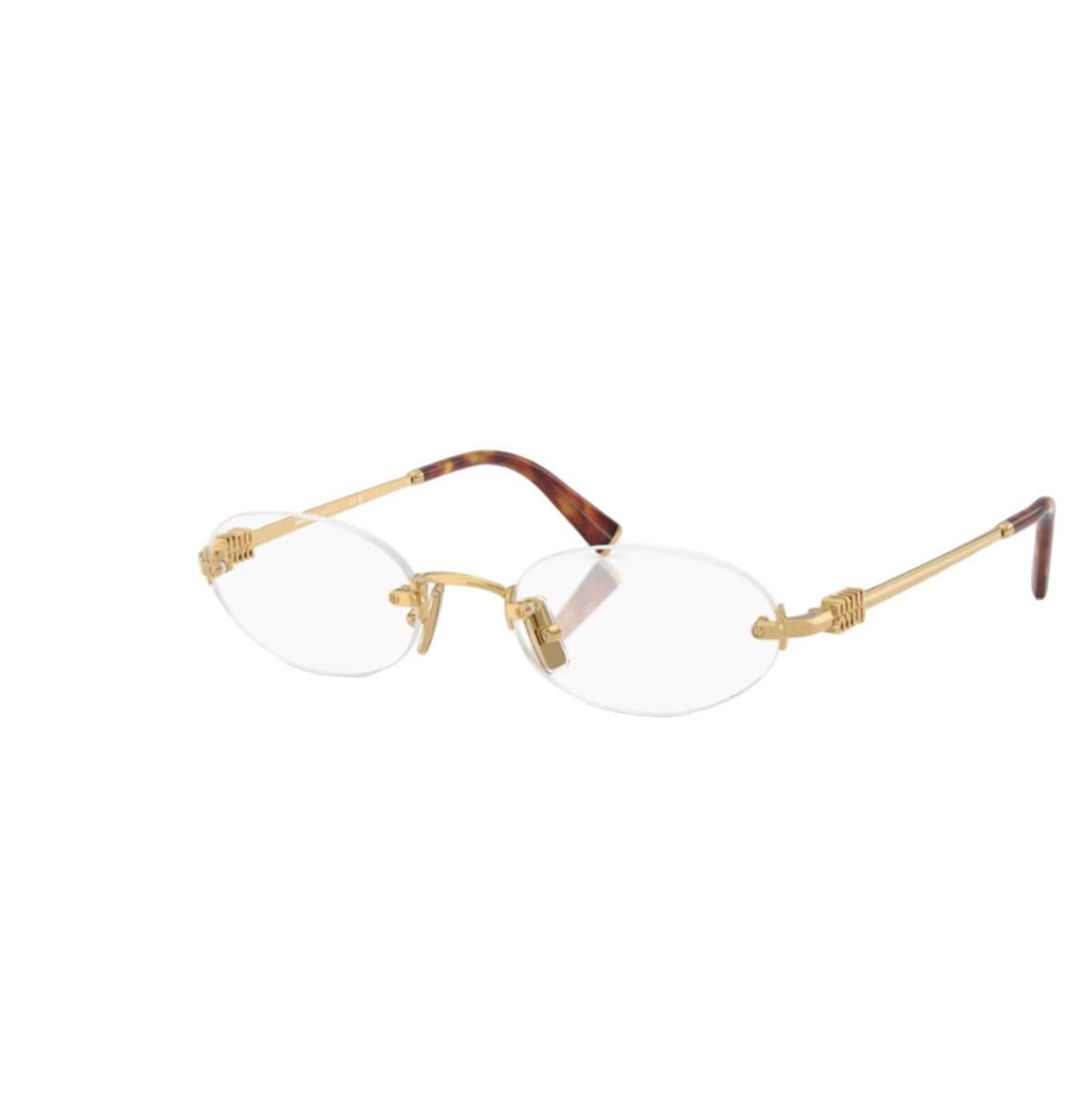 Pair of eyeglasses displayed on a white background
