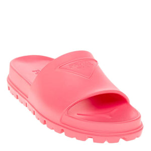 Pink slide sandal on a white background