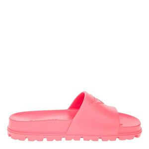 Pink slide sandal on a white background
