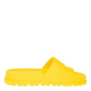 Yellow slide sandal on a white background