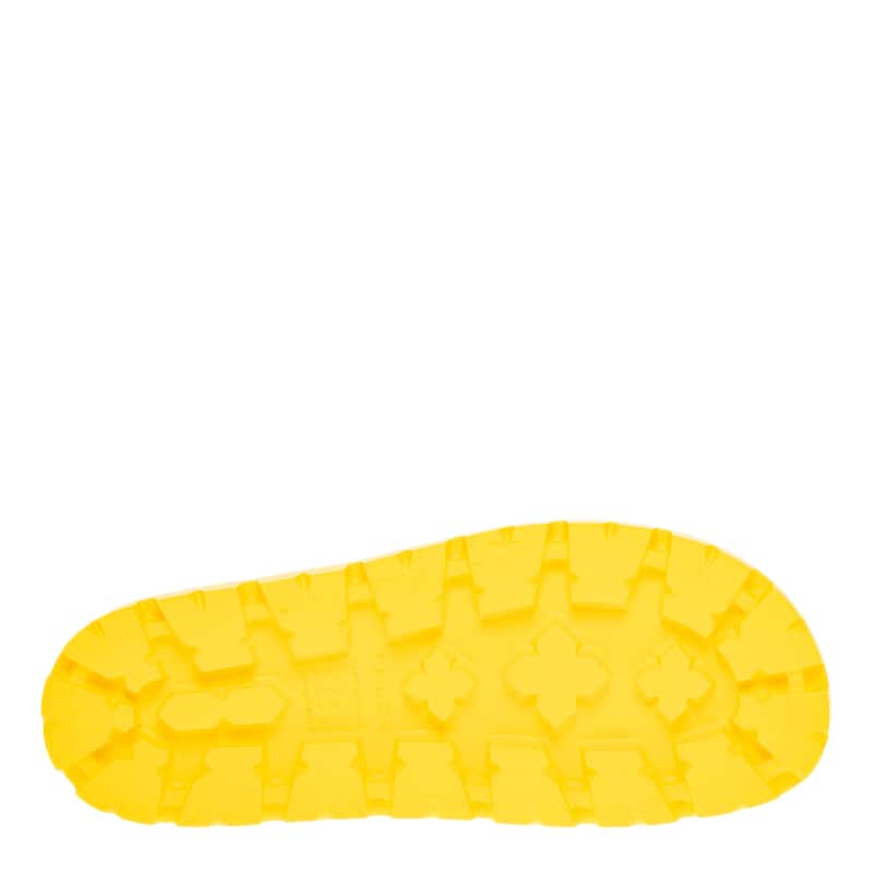 Yellow shoe sole on a white background