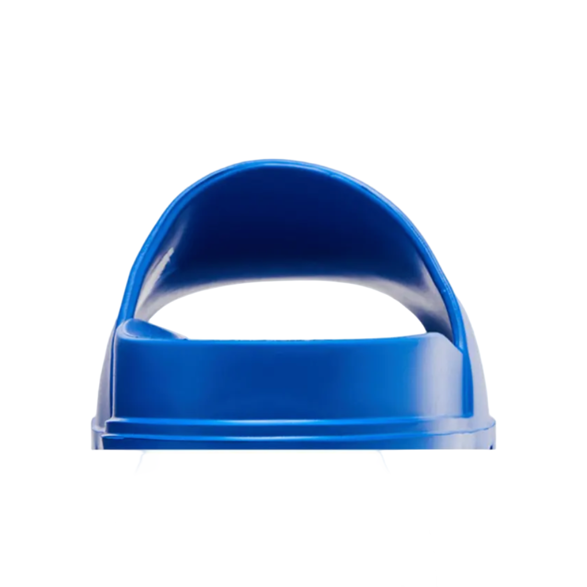 Blue Prada rubber slide on a white background with 'www.goat.com' website interface.