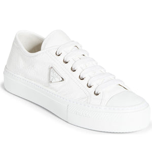 Prada Naplak Patent Leather Sneaker White size 38.5