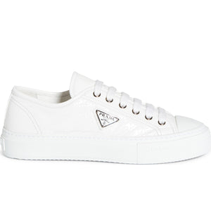 Prada Naplak Patent Leather Sneaker White size 38.5