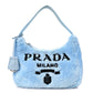Prada Re-Edition 2000 Hobo Terry Cloth Mini Bag Blue