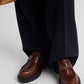 Prada Logo Double Chocolate Leather Loafers Brown