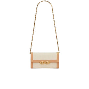 Saint Laurent handbag with chain strap on a white background