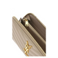 YSL Monogram Matelasse Leather Zip Around Wallet Dark Beige