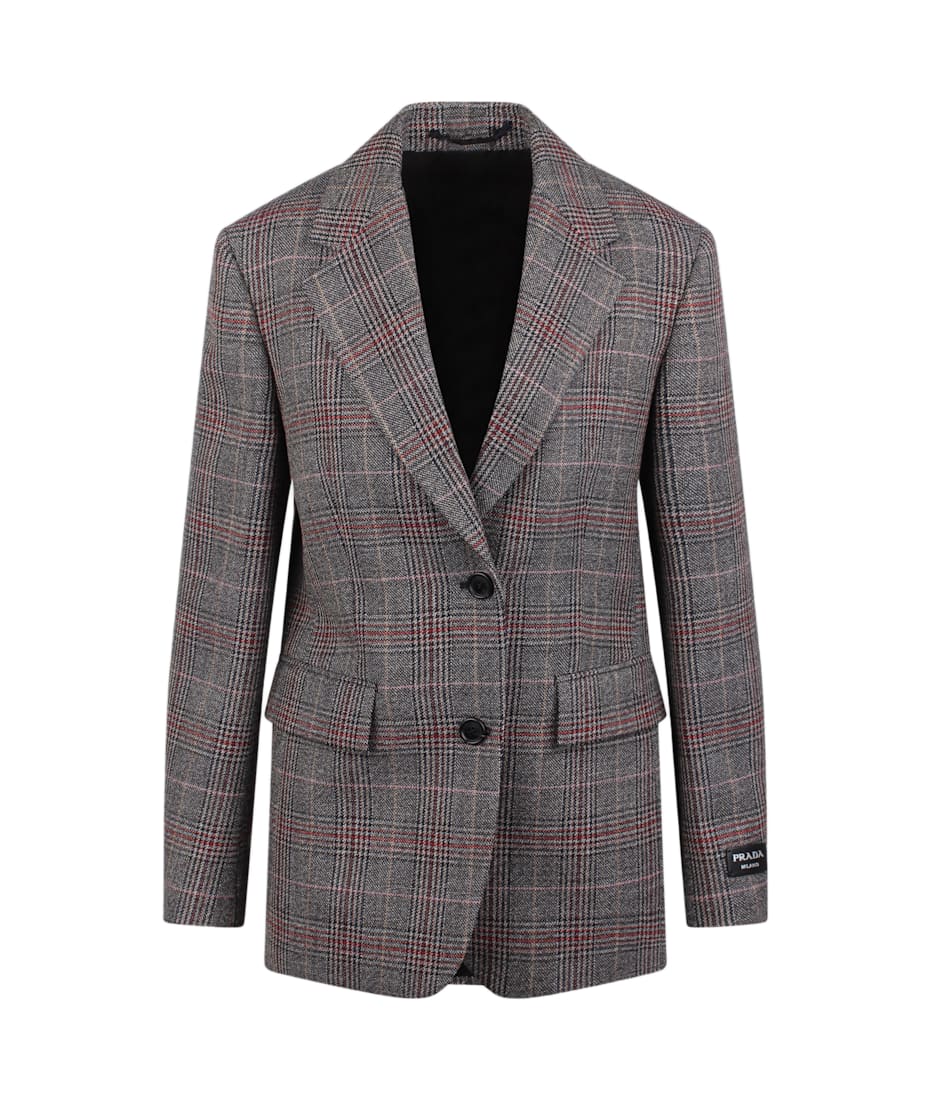 Prada Women's Price of Wales Plaid Blazer
