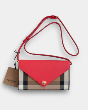 Burberry Hannah Envelope Wallet Leather Strap