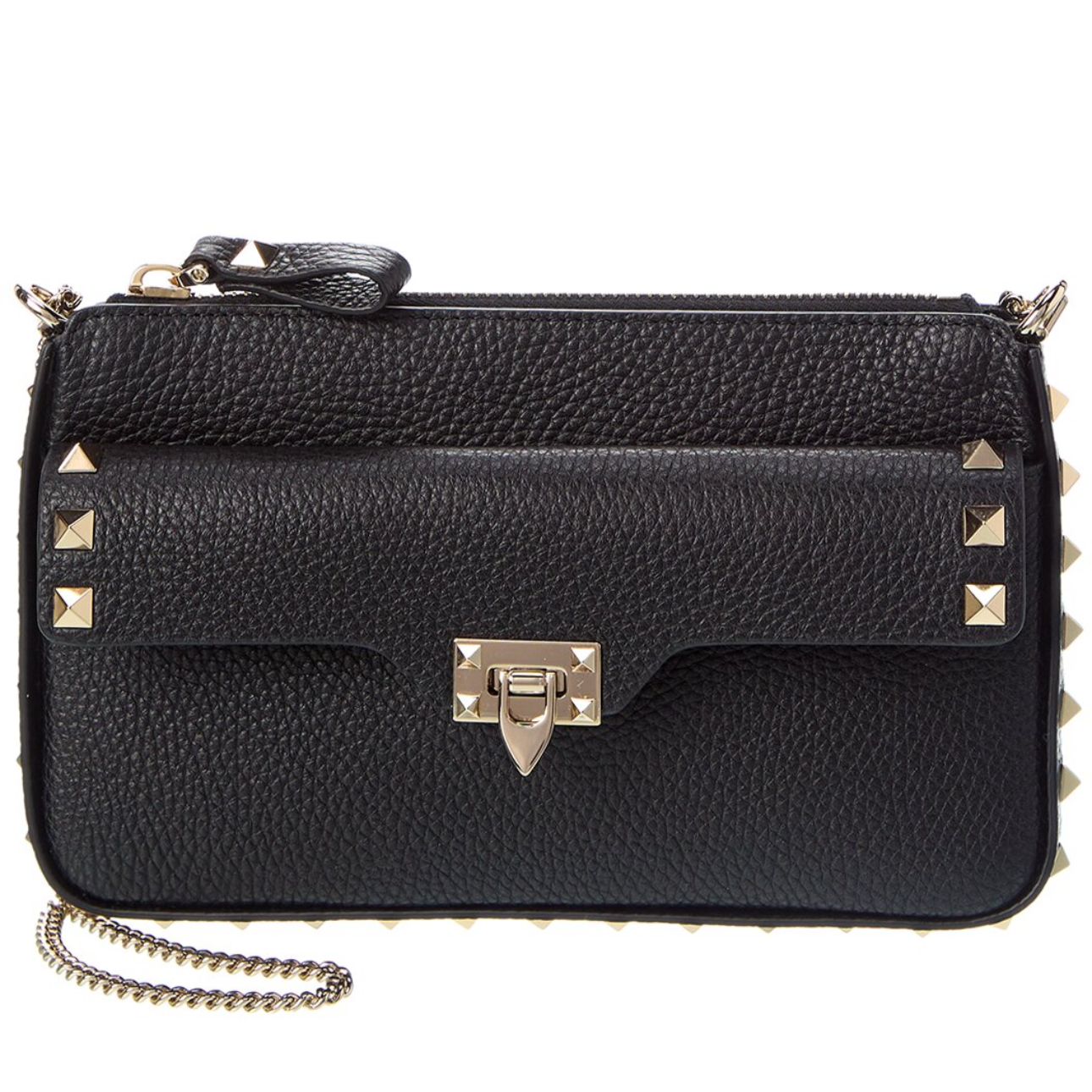 Valentino Rockstud Leather Crossbody Bag Black