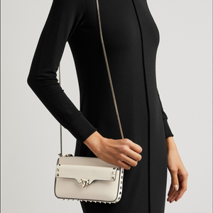 Valentino Rockstud Leather Crossbody Bag Ivory